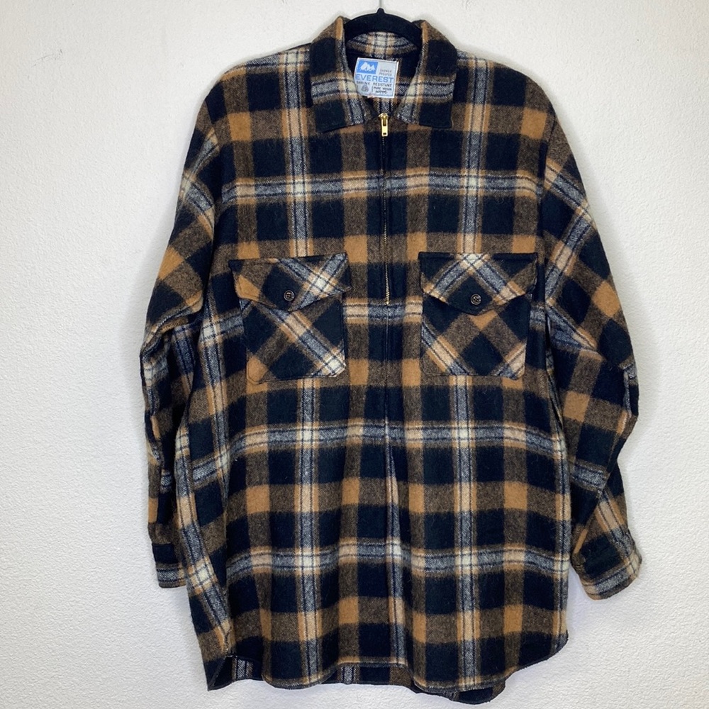 Vintage Rare Wool Pullover Quarter Zip Hunting Lumberjack Jacket OS